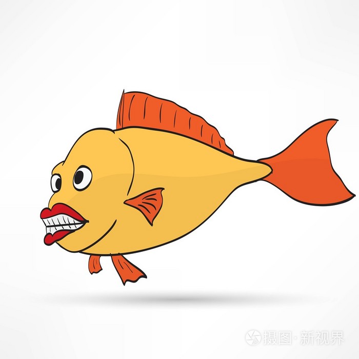 生气的卡通鱼