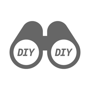 孤立的双筒望远镜与文本 Diy