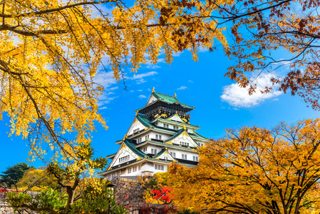 大阪城堡在大阪，日本