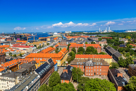 哥本哈根市的鸟瞰图
