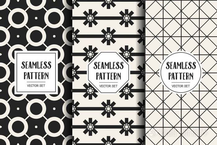 抽象概念向量单色的几何图案.黑色和白色小背景.艺术插图创作模板.