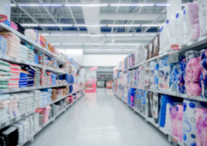 抽象模糊超市零售和购物中心内政
