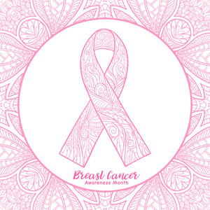 乳房癌意识月装饰粉红丝带装饰上