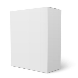 白色垂直纸板盒模板