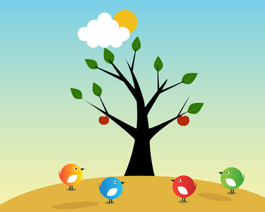 鸟和水果树