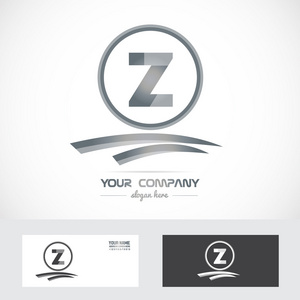 字母 Z 银灰色标志图标