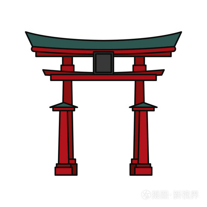 日本寺庙建筑图标矢量图解设计插画-正版商用图片0c9ckl-摄图新视界