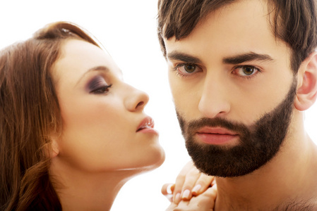 美丽的女人,交头接耳勒芒耳照片