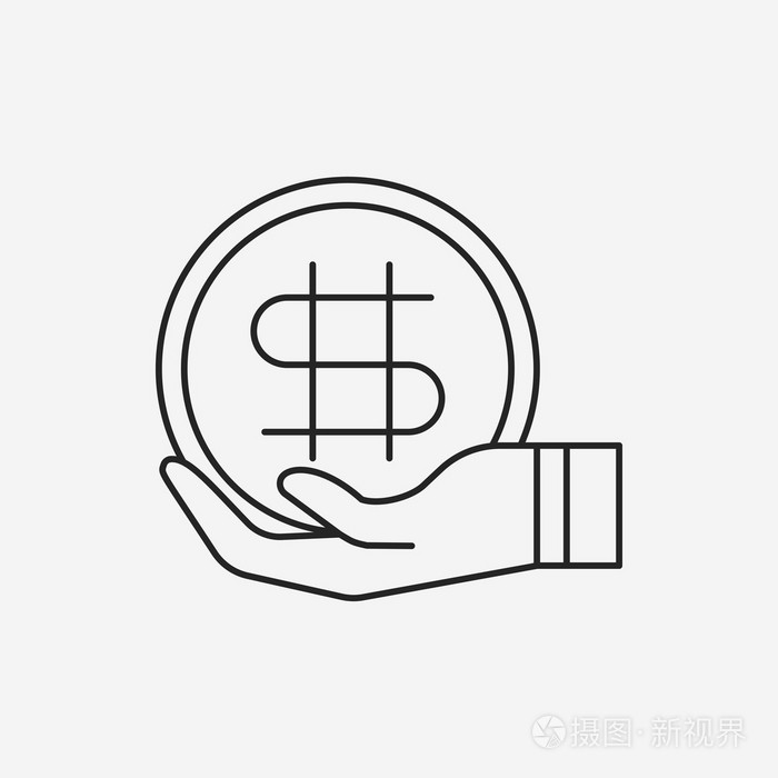 金融货币符号线图标插画-正版商用图片0c9m5u-摄图新视界