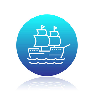 船舶航行船只线图标,象形图照片