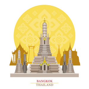 郑王庙 黎明寺，曼谷，泰国与装饰 Bac