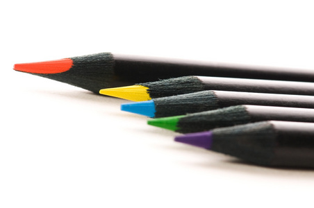 彩色铅笔的集合