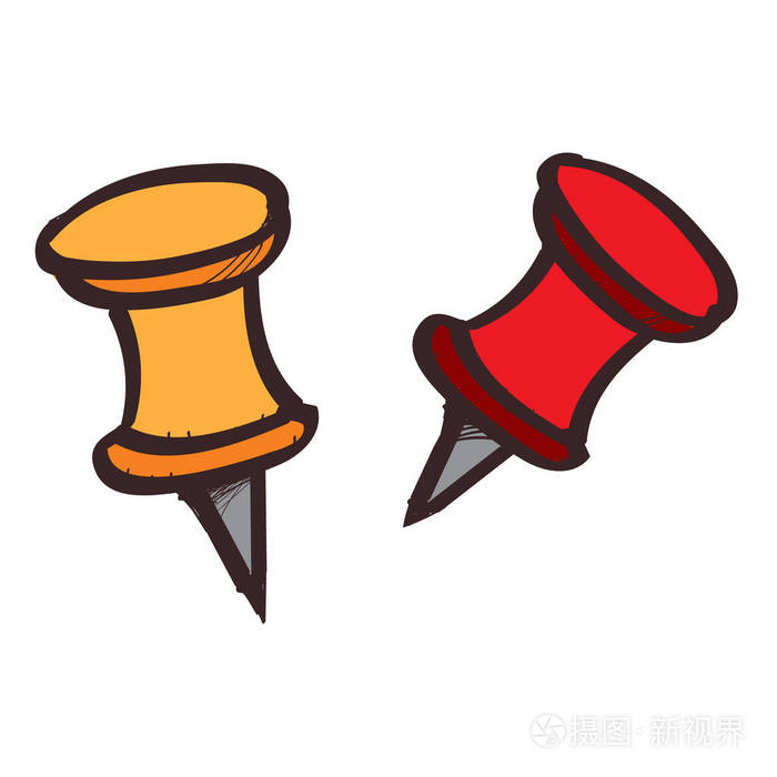 白色背景上的图钉图标