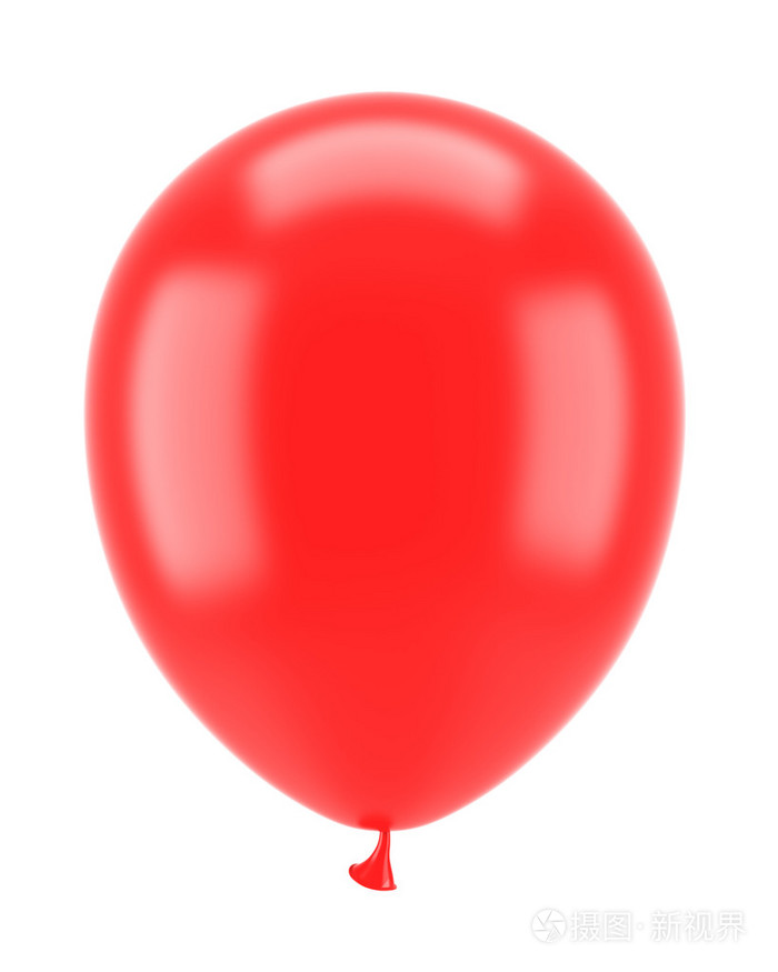 孤立在白色背景上的一个红色方气球