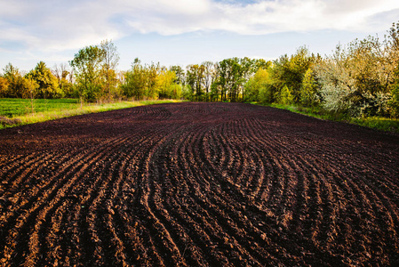 春天犁过的田野黑土犁过的田野.地球纹理照片