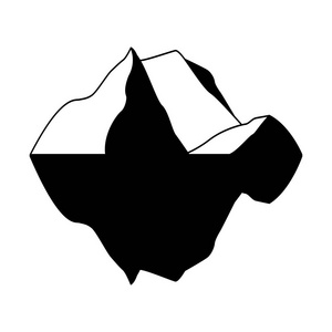 融化的冰川标志画白色背景上分离出的冰山矢量图标.冰 berg 矢量图标.