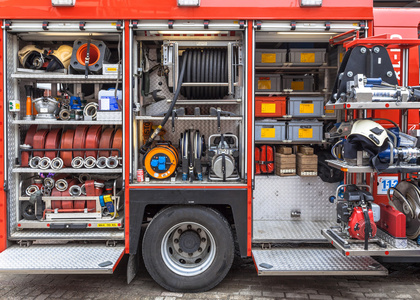 消防车卡通画图片