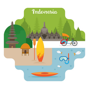 印度尼西亚旅游和吸引力的地标