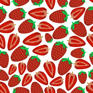 多彩的草莓水果和半无缝模式 eps10