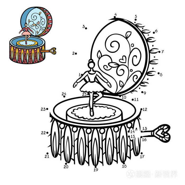 数字游戏,芭蕾舞音乐盒插画-正版商用图片0carh7-摄图新视界