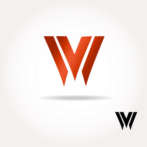 w 字母明亮颜色的标志-矢量图,很容易编辑为您的设计.企业徽标照片