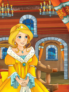 卡通童话场景与公主