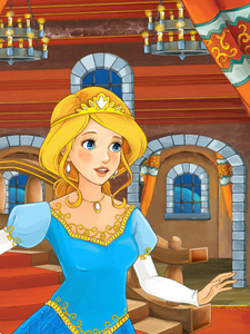 卡通童话场景与公主