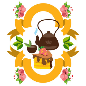 彩色插图的茶话会照片