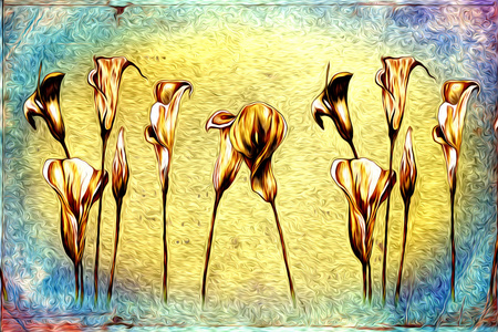 抽象花卉油画照片