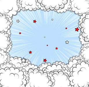 复古星星云朵背景