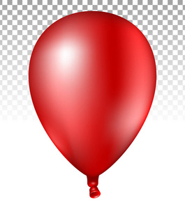 3d 现实 红色的彩色气球。矢量图的真实感飞行氦气球，白色背景上的分离