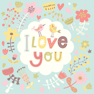 我爱你卡通卡照片