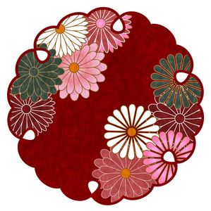 菊花图案日本纸图标