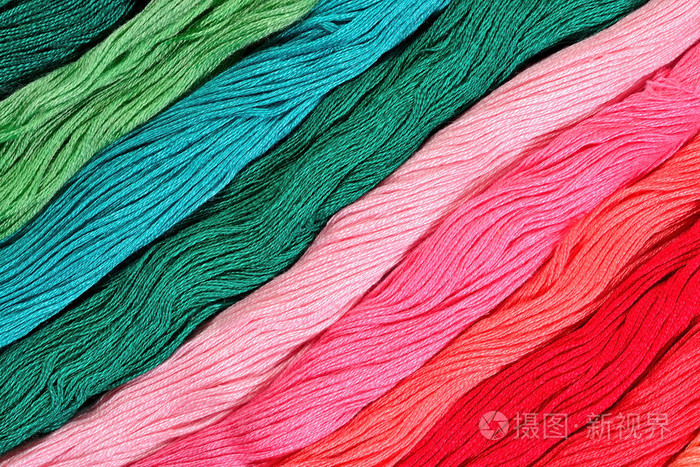 牙线作为背景纹理多彩 skeins