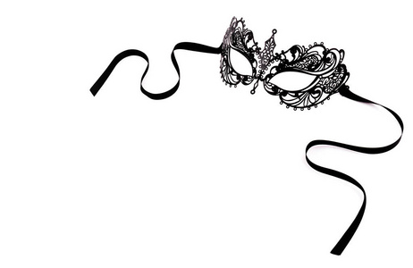 黑色的金属狂欢节面具照片