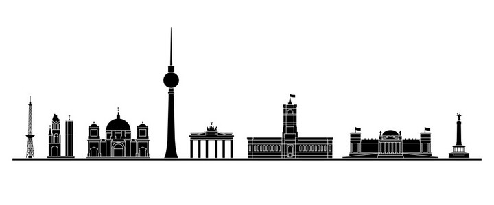 柏林的天际线矢量图