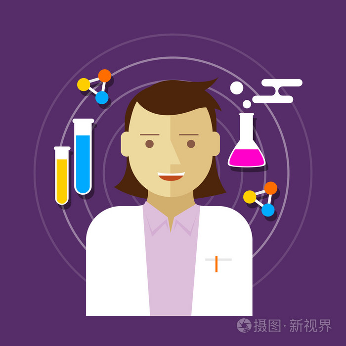 化学家科学家实验室矢量图女人