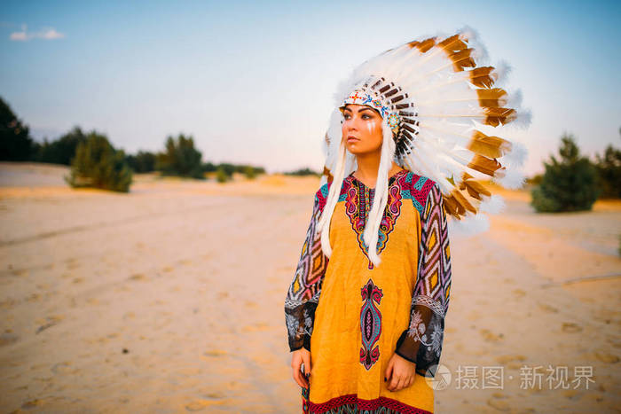 美国印第安女人照片-正版商用图片0cc6j8-摄图新视界