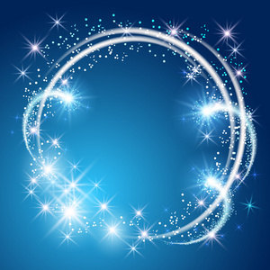 与星星发光的蓝色背景照片