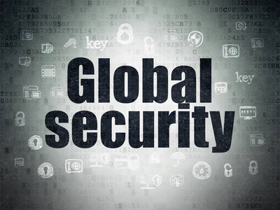 隐私权的概念 数字数据纸张背景上的全球安全