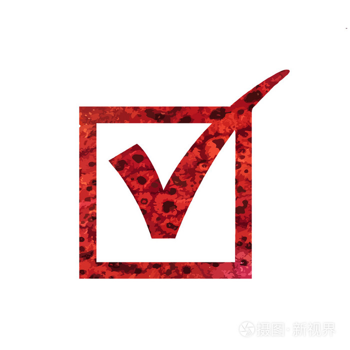 刻度或白色背景上正确的标志矢量图标