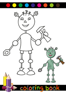 搞笑的机器人儿童的插图