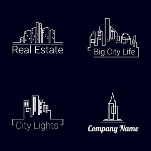 真正剪影城市物标志剪影图标.矢量照片