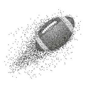 足球球抽象插图粒子发散剪影