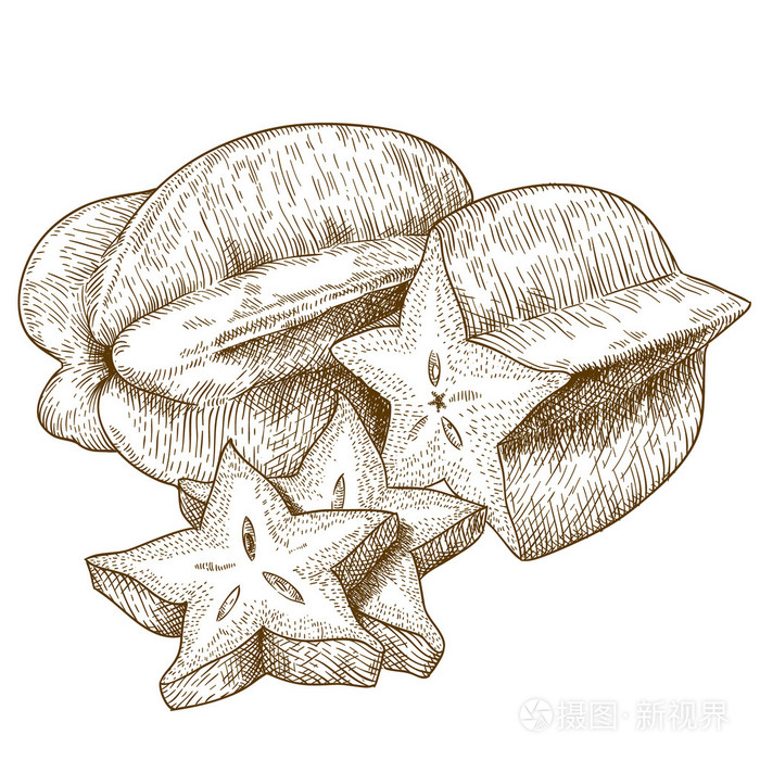 雕刻杨桃的古董的图