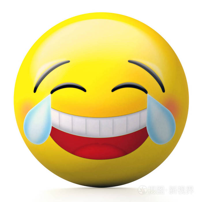 在紧闭的双眼含泪的笑脸3d图