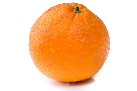 新鲜橘子上白色隔离图片