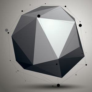 不对称三维几何物体插画