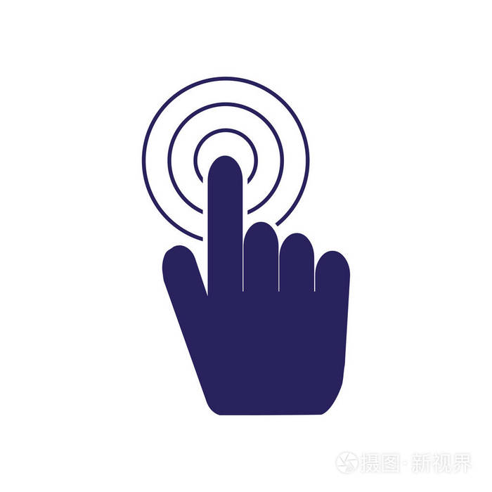 按按钮单击手图标指针手指点击黑色图标, 在孤立的背景上的矢量符号