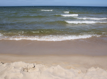 景观的波罗的海与波和沙滩